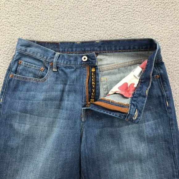 LUCKY BRAND Mens Size 34x28 Short Straight Leg 165 100% Cotton Blue Denim Jeans - Picture 6 of 16